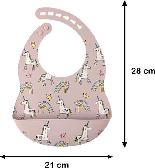 Giggles Co Feeding Set made of Silicone with Non-Slip Base Pink 5pcs for 12+ months