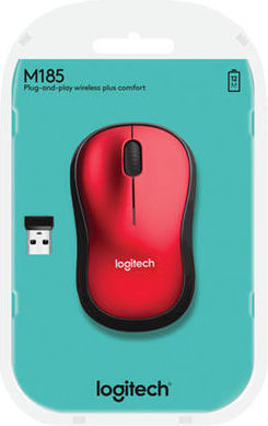 Logitech M185 Wireless Mouse Red
