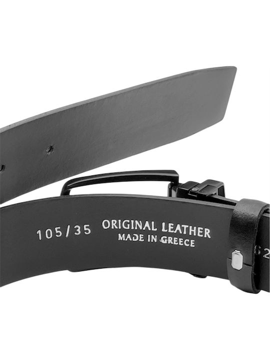 Ανδρική Ζώνη Δερμάτινη Μαύρη