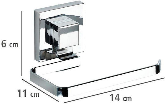Wenko Wandmontierter Metallischer Papierhalter mit Saugnapf Silber