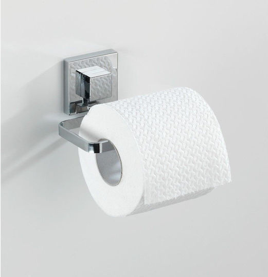 Wenko Wandmontierter Metallischer Papierhalter mit Saugnapf Silber