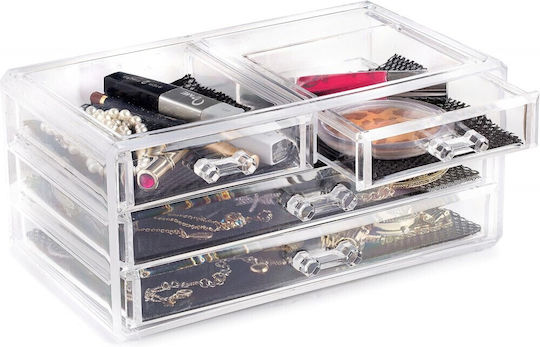 Aj Makeup & Cosmetics Organizer 4 Drawers Συρταριέρα Καλλυντικών & Αξεσουάρ Transparent
