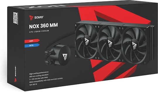 Savio NOX 360 MM Wasserkühlsysteme AIO CPU mit 3 Lüfterabmessungen 120mm