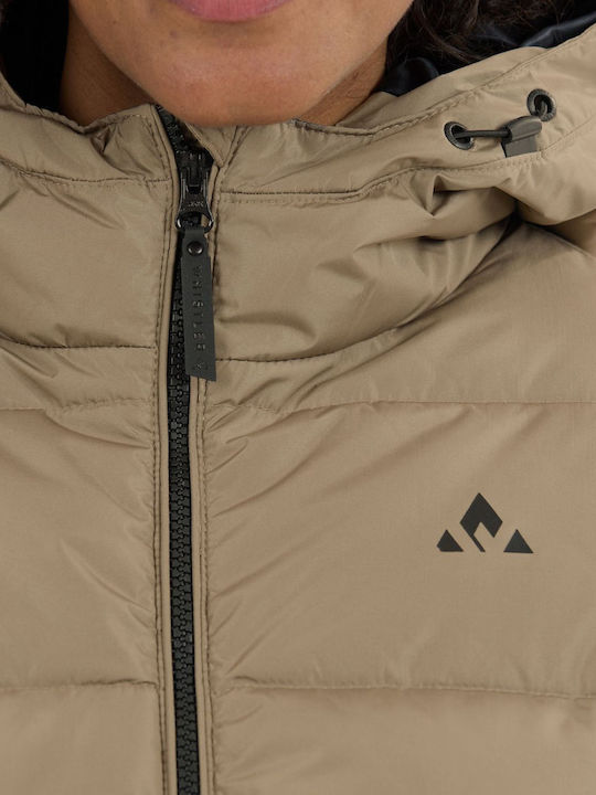 Lang Damen Puffer Jacke Wasserdicht für Winter Fallen Rock