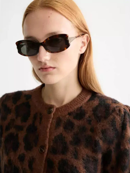 Scotch & Soda Jacquard Γυναικεία Πλεκτή Ζακέτα σε Καφέ Χρώμα