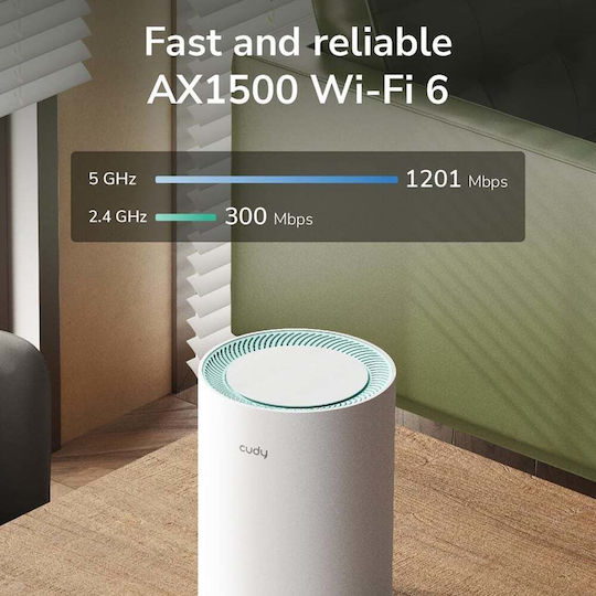 Cudy M1500 v1 WiFi Mesh Network Access Point Wi‑Fi 6 Dual Band (2.4 & 5GHz) in Double Kit