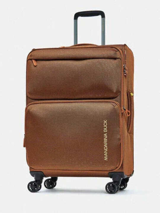 Mandarina Duck Zephyr Μεγάλη Βαλίτσα Ταξιδίου Υφασμάτινη Κεραμιδί με 4 Ρόδες Ύψους 78εκ.