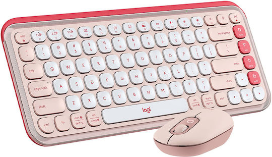 Logitech Pop Icon Combo Ασύρματο Bluetooth Σετ Πληκτρολόγιο & Ποντίκι Αγγλικό UK Λευκό