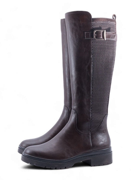 Women's Boots with Zipper Brown