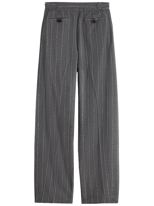 Quinn Damen Stoff Hose Gestreift Gray
