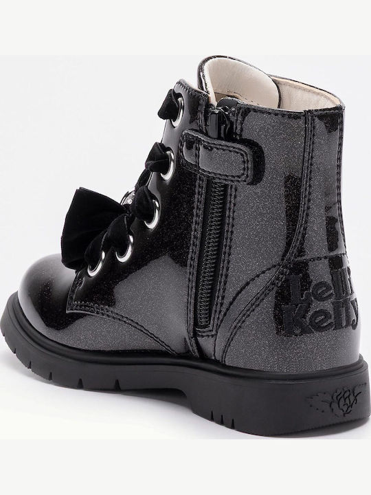 Fior Di Fiocco Kids Boots from Patent Leather with Zipper Black