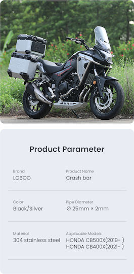 Honda Crash Bar Applicable To Honda CB400X/CB500X Please Note Color Black Silver