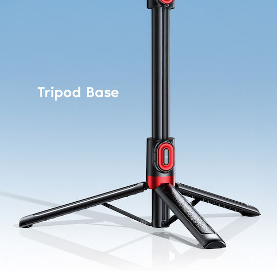 Remax P60 Selfie Stick Ενσωματωμένο Φως Bluetooth Remote Controller Μαύρο