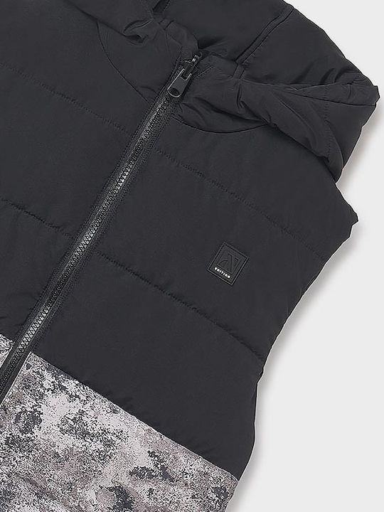 Kids' Casual Jacket Sleeveless with Hood Black