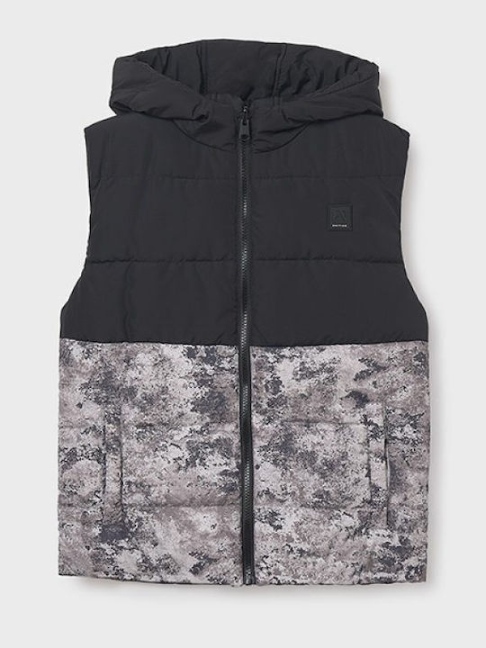 Kids' Casual Jacket Sleeveless with Hood Black