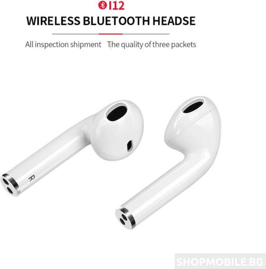 Inpods i12 TWS In ear Bluetooth хендсфри Слушалки с Кутийка за Зареждане Розов