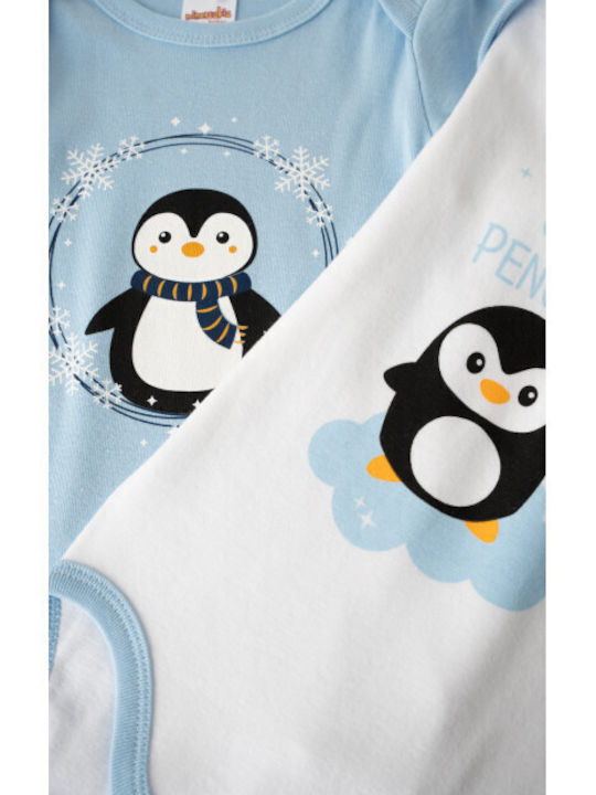Minerva Cute Mânecă lungă Sky blue, White 2buc