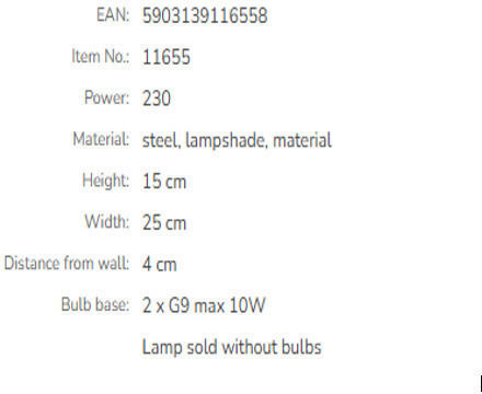 Nowodvorski Lamp Wall with Socket G9 White 25x15cm