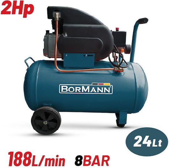 Bormann BAT5002 Single-Phase Air Compressors with Power 2hp and Airtank 24lt 042389