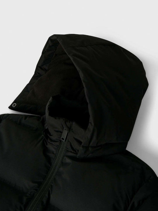 Kinderjacken & Winterjacken Gesteppt Lang mit Kapuze Schwarz