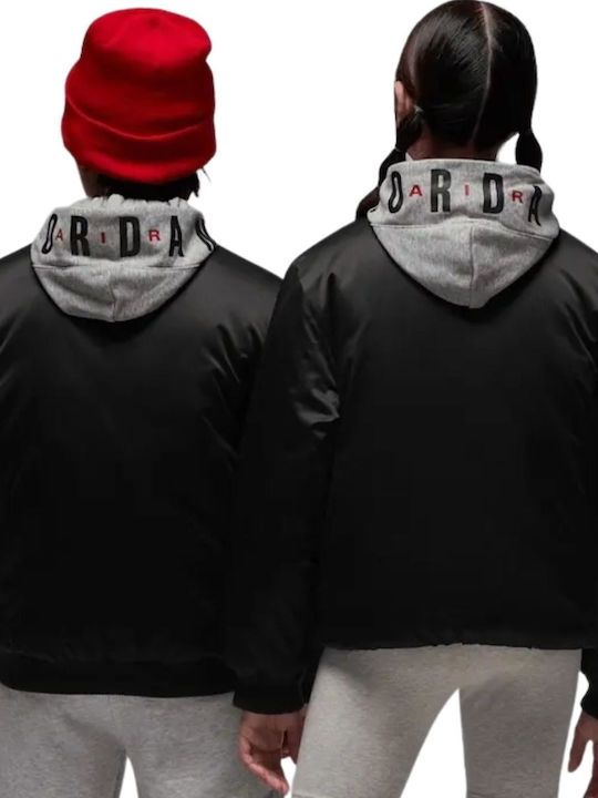 Kids' Sports Jacket with Lining & Hood Black