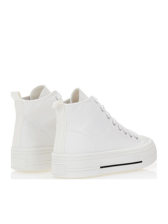 Damen Flatforms Stiefel Weiß