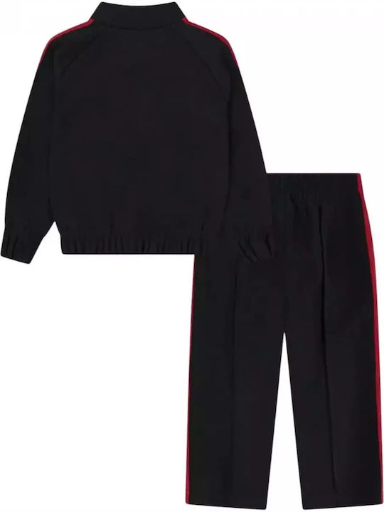 Kids Sweatpants Set With Jacket Black Red