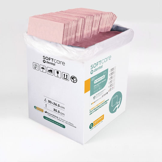 Bournas Medicals Pink Dental Towel 2ply + 1ply without Dispenser 500 Pieces