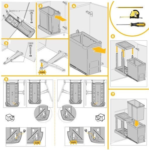 Sliding Container Automatic Opening Emuca 8906923 Anthracite 30l