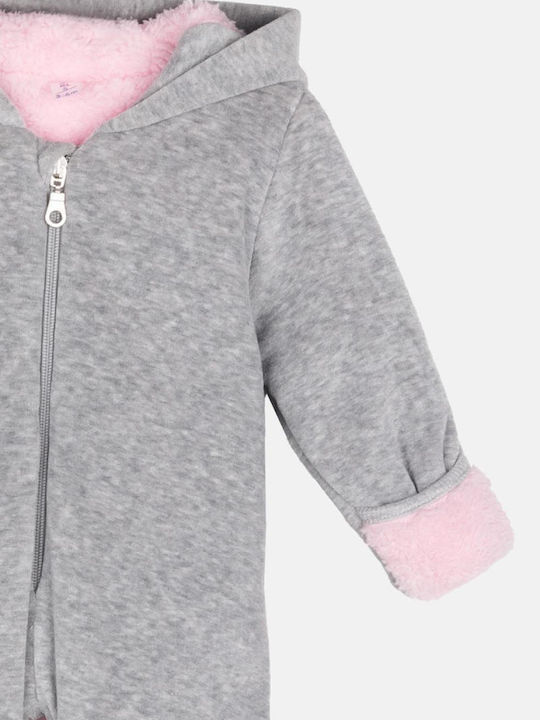Joyce Baby-Strampler Grau Melange-Rosa