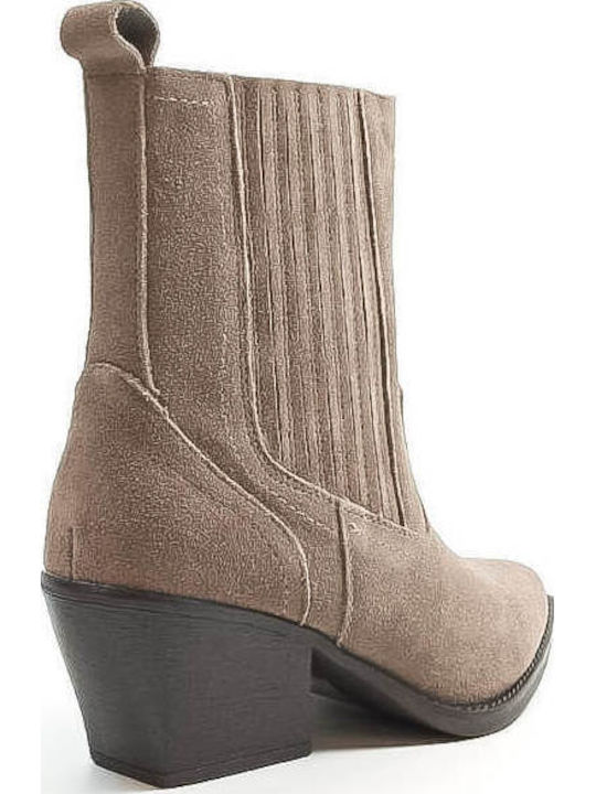 Suede Women's Cowboy Boots Khaki