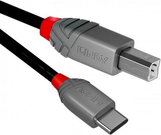 Lindy USB 2.0 Cable USB-C Male - USB-B Black 0.5m 36940