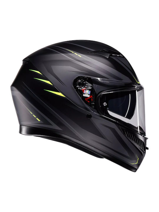 AGV K3 Syth Mat Black/Yellow Motorcycle Helmet Full Face ECE 22.06 1550gr with Pinlock and Sunvisor