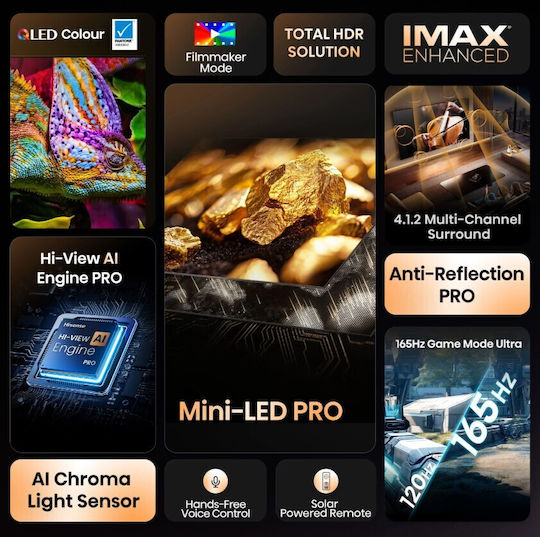 Hisense Смарт Телевизор 75" 4K UHD Edge LED 75U8Q (2025)