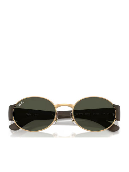 Ray Ban Unisex Sonnenbrille mit Gold Metall Gestell und Grün Linse RB3770 001/31