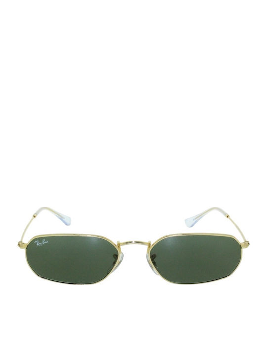 Ray Ban Unisex Γυαλιά Ηλίου με Χρυσό Μεταλλικό Σκελετό και Πράσινο Φακό RB3947 001/31