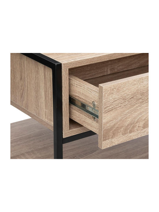 Rectangular Central Coffee Table Aliaj Wooden with Drawers Beige W100xL40xH50cm