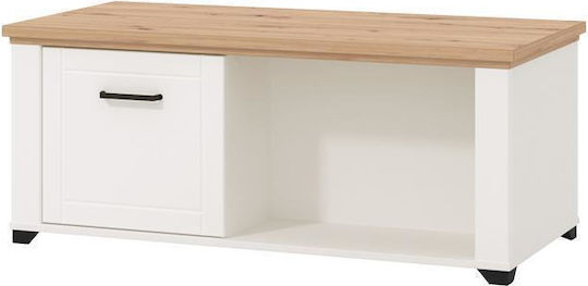 Masa Centrală Rectangulară Valencia Din Lemn Cu Sertare Albă / Artisan Oak L115xL55xÎ47.5cm
