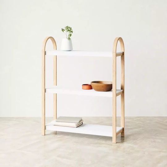 Rectangular Side Table Bellwood Wooden Natural White M71.1xL26xH90.1cm