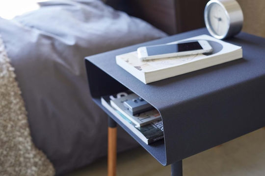 Square Side Table Short Metal Black M35xW35xH35cm