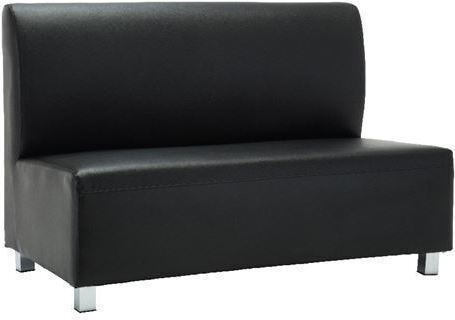 Bandy Διθέσιος Καναπές Δερματίνη Μαύρος 130x71x88εκ.