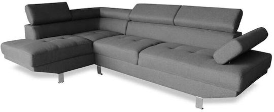 Corner Ъгъл Диван с Десен ъгъл Текстил Сив 260x163x84см.