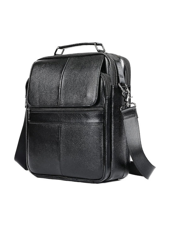 Herren Ledertasche Schulter / Crossbody Schwarz