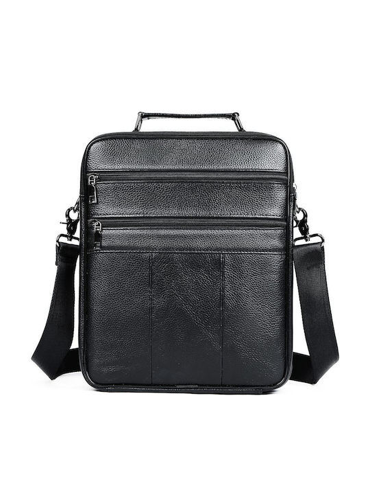 Herren Ledertasche Schulter / Crossbody Schwarz