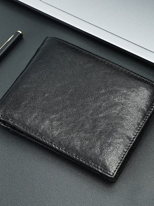 Leather Men's Wallet with RFID Black