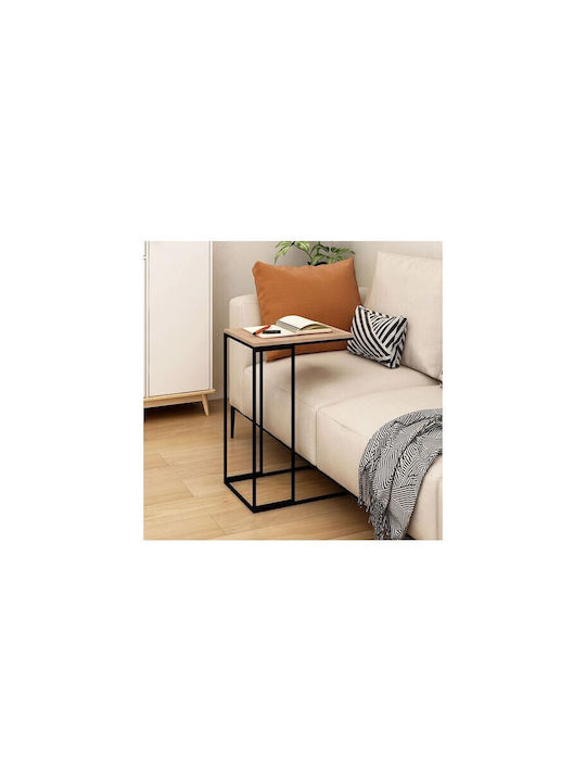 Rectangular Side Table Wooden Beige W40xD30xH60cm