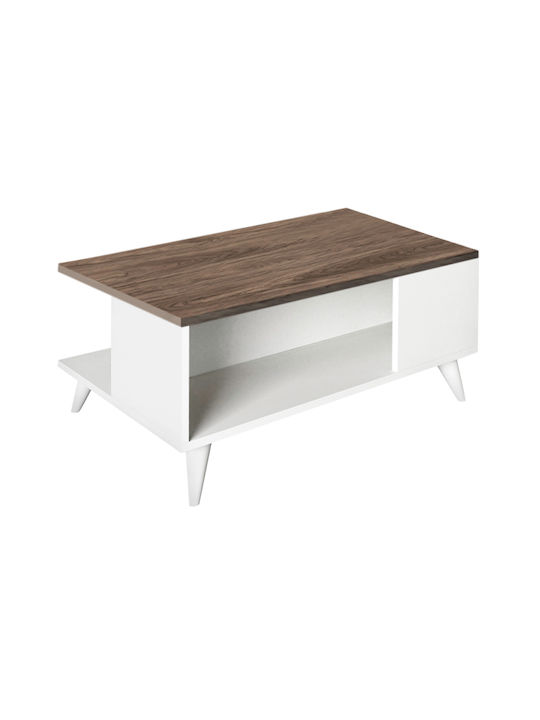 Rectangular Central Coffee Table Sedra Wooden Brown W90xL60xH38.6cm
