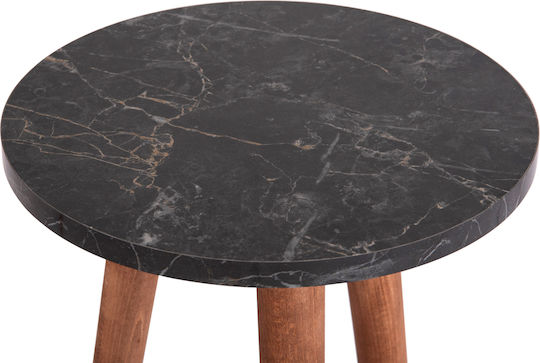 Ovales Zentral Kaffeetisch Vital Holz Schwarz Marmor-Kirschbaum 90x50x42cm