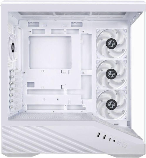 Lian Li Vector V100rx Gaming Midi Tower Кутия За Компютър Със Страничен Прозорец Бяла