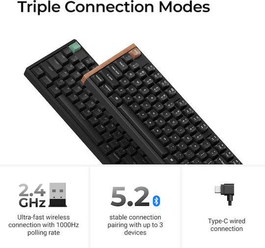 Keychron K10 HE K10H-J1 Wireless Hall Effect Gaming Keyboard with Magnetic switches and RGB lighting (English US)
